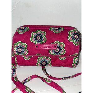 Vera Bradley Wallet Wristlet Small Crossbody Pink Swirl Flowers